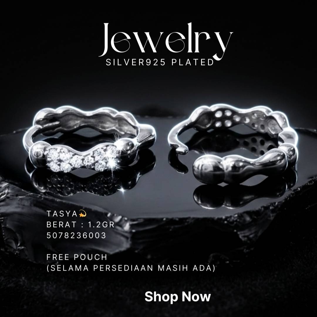 Anting perak 925 model Tasya model huggie bergelombang dengan zirkonia