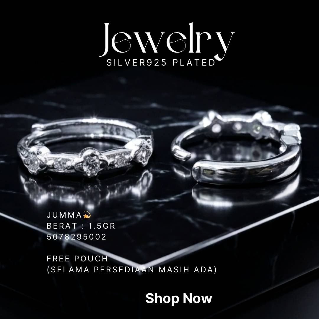 Anting perak 925 model Jumma model huggie dengan zirkonia
