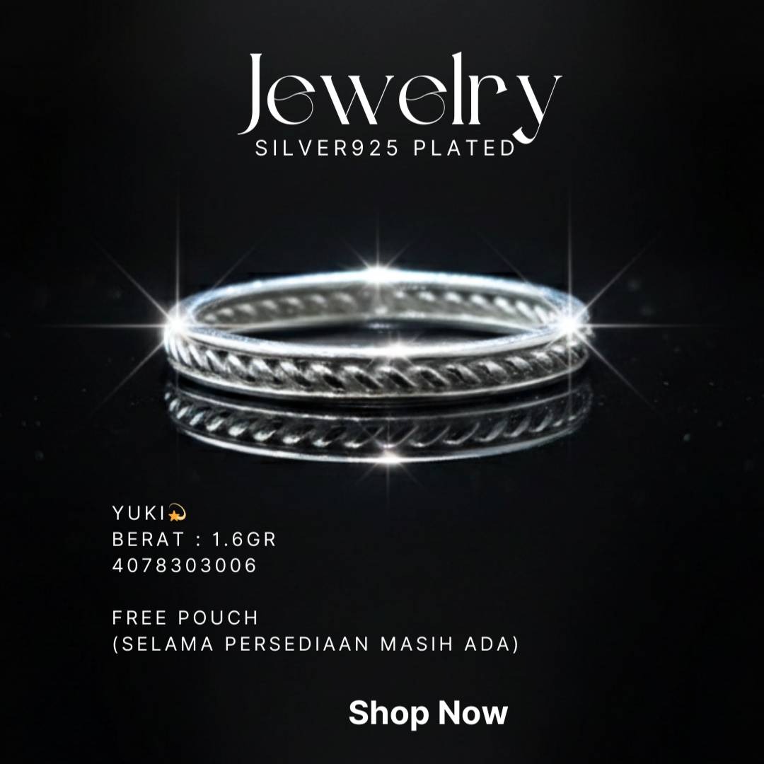 Cincin perak 925 model Yuki dengan motif anyaman tali